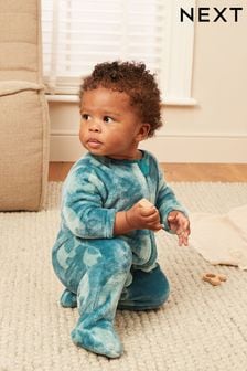 Teal Blue Baby Fleece Sleepsuit