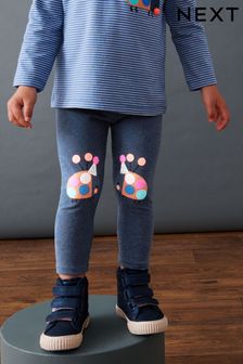 Navy Ladybird Embroidered Leggings (3mths-7yrs)