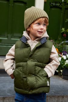 Khaki Green Padded Gilet (3mths-10yrs)