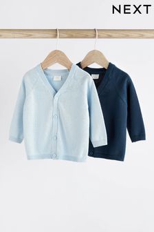 Blue & Navy Baby Lightweight Knitted Cardigans 2 Packs (0mths-3yrs)