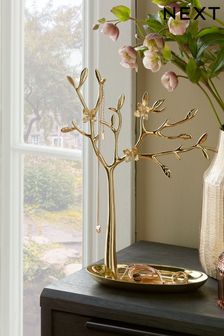 Gold Gold Metal Flower Jewellery Tree