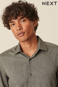 Buy Grey Marl Regular Fit Easy Iron Button Down Oxford Shirt from Next USA