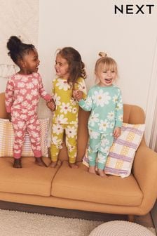 Multicoloured Floral 3 Pack Long Sleeve Printed Pyjamas (9mths-8yrs)