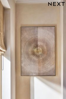 Gold Gold Textured Abstract Framed Canvas Wall Art