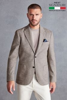 Neutral Signature Italian Wool Blend Jersey Blazer