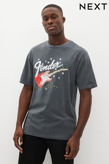 Fender Grey Christmas License T-Shirt