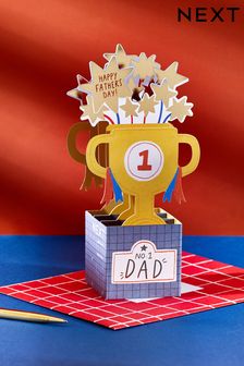 Blue Blue Father's Day Pop Up Trophy Card