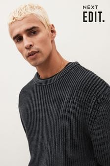 Grey EDIT Relaxed Crew Neck Jumper
