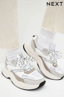 White Forever Comfort® Chunky Sole Lace Up Trainers