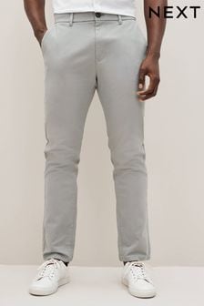 Mid Grey Stretch Chino Trousers