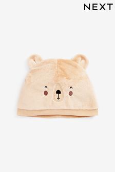Neutral Bear Faux Fur Beanie Baby Hat (0mths-2yrs)