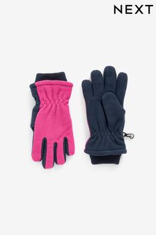Pink/Navy Thermal Fleece Gloves (3-16yrs)