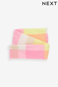 Pink/Yellow Check Soft Brushed Scarf (3-16yrs)