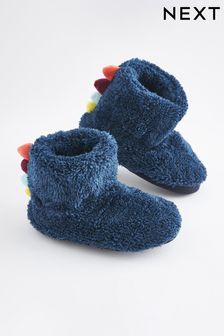 Blue Warm Lined Slipper Boots