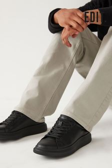 Next mens black trainers online
