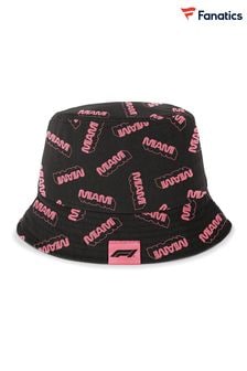 Black Fanatics Formula 1 Miami Bucket 100% Cotton Black Hat