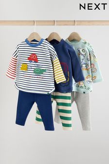 Bright Transport Baby Tops and Leggings 6 Piece Set