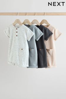 Mono Baby Jersey Rompers 4 Pack
