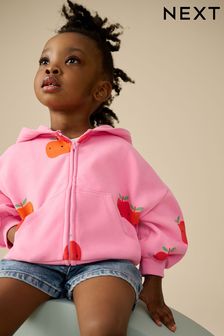 Pink Apple Print Hoodie (3mths-7yrs)