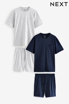 Navy Blue/Grey Jersey Short Pyjamas 2 Pack