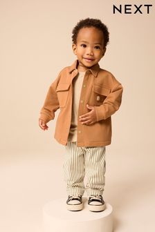 Tan Brown 100% Cotton Jersey Shirt and Joggers Set (3mths-7yrs)