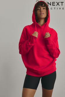 Bright Red Crimson Active Longline Overhead Hoodie