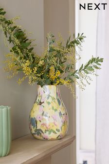 Yellow Yellow Ceramic Watercolour Floral Vase