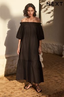 Black Off Shoulder Maxi Dress