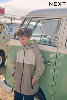 Neutral Waterproof Mesh Hooded Lined Anorak Jacket (3-16yrs)