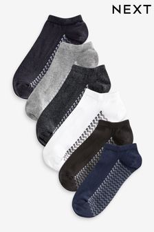 White/Grey/Black Zig Zag Trainer Socks