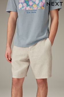 Chalk White Signature Linen Shorts