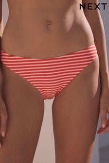 Pink/Red Stripe High Leg Bikini Bottoms