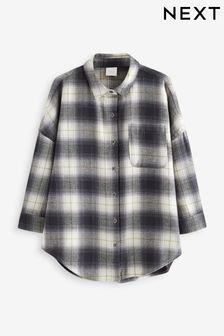 Black Check 100% Cotton Oversized Shirt (3-16yrs)