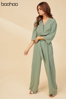 boohoo green jumpsuit
