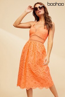 boohoo broderie dress