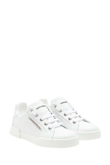 Dolce & Gabbana Kids Leather Lace-Up Trainers