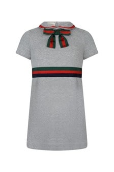 GUCCI Kids Girls Cotton Dress With Bow