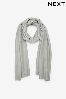 Grey Plain Midweight Scarf