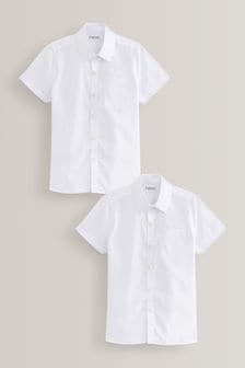White 2 Pack Short Sleeve School Shirts (3-17yrs)