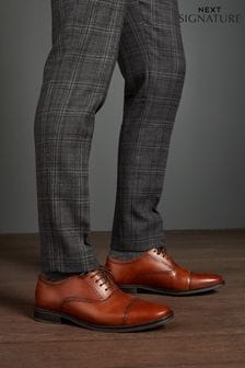 Tan Brown Signature Toe Cap Oxford Shoes