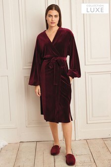 Berry Red Collection Luxe Premium Velvet Dressing Gown