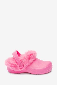 Hot Pink Cosy Lined Clog Slippers