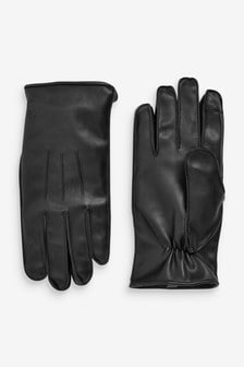 Black Vegan Leather Gloves