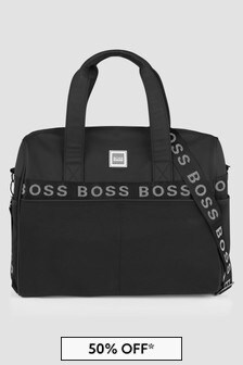 حقيبة تغيير حفاضات سوداء للبيبي من Boss Kidswear