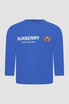 Burberry Kids Baby Boys Blue T-Shirt