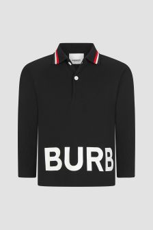 Burberry Kids Boys Black Polo Shirt