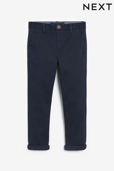 Navy Blue Stretch Chino Trousers (3-17yrs)
