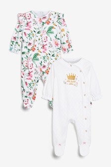 Floral 2 Pack Sleepsuits (0-2yrs)