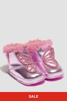 Sophia Webster赤ちゃん女の子ピンクの蝶のブーツ