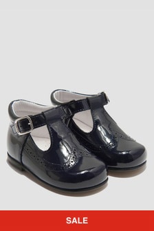 Andanines Boys C77703 Black Leather Slip On Loafer Dress Shoe 